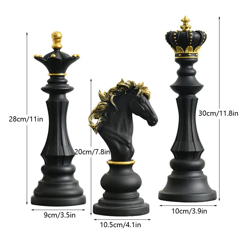 Ornamento Peças de Xadrez - Conjunto 3 peças Canto Decor