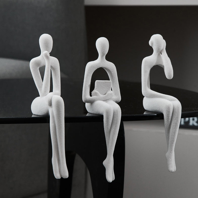 Estatuetas Minimalistas Trio Pensador Canto Decor