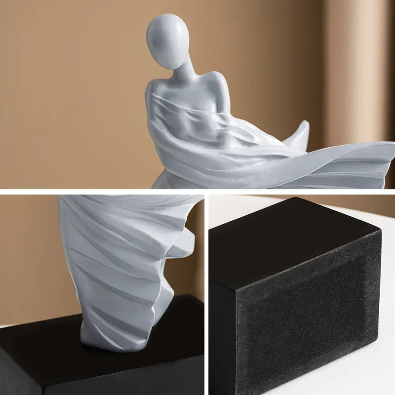 Ornamento Mulher Ao Vento Canto Decor