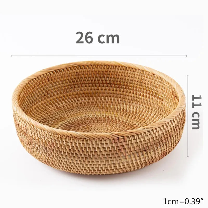 Cesto Redondo de Rattan – Organização com Charme Natural Canto Decor