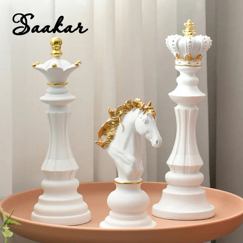 Ornamento Peças de Xadrez - Conjunto 3 peças Canto Decor