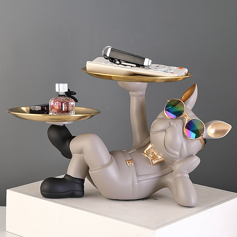 Escultura Bulldog Descolado - Porta Chaves Canto Decor
