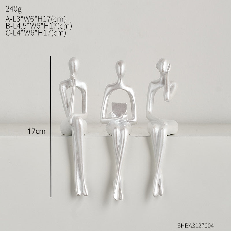 Estatuetas Minimalistas Trio Pensador Canto Decor
