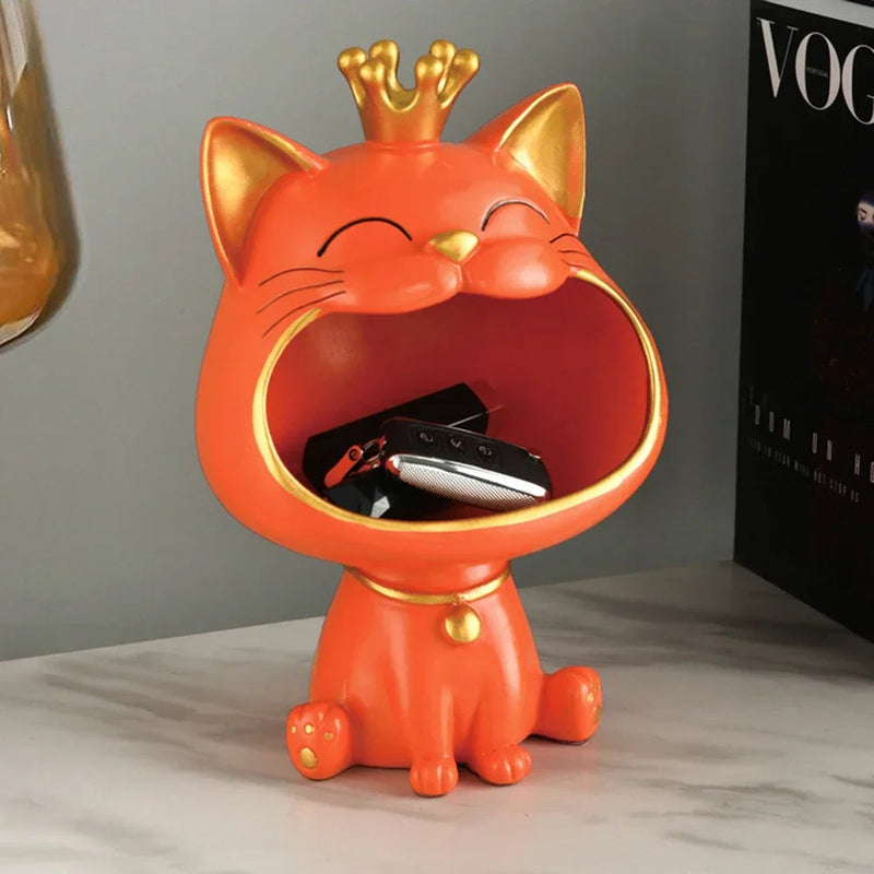 Ornamento Criativo Gato Boca Grande Canto Decor