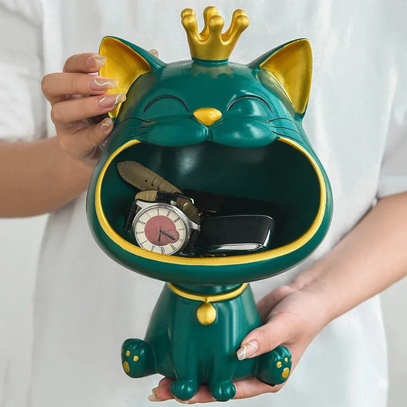 Ornamento Criativo Gato Boca Grande Canto Decor