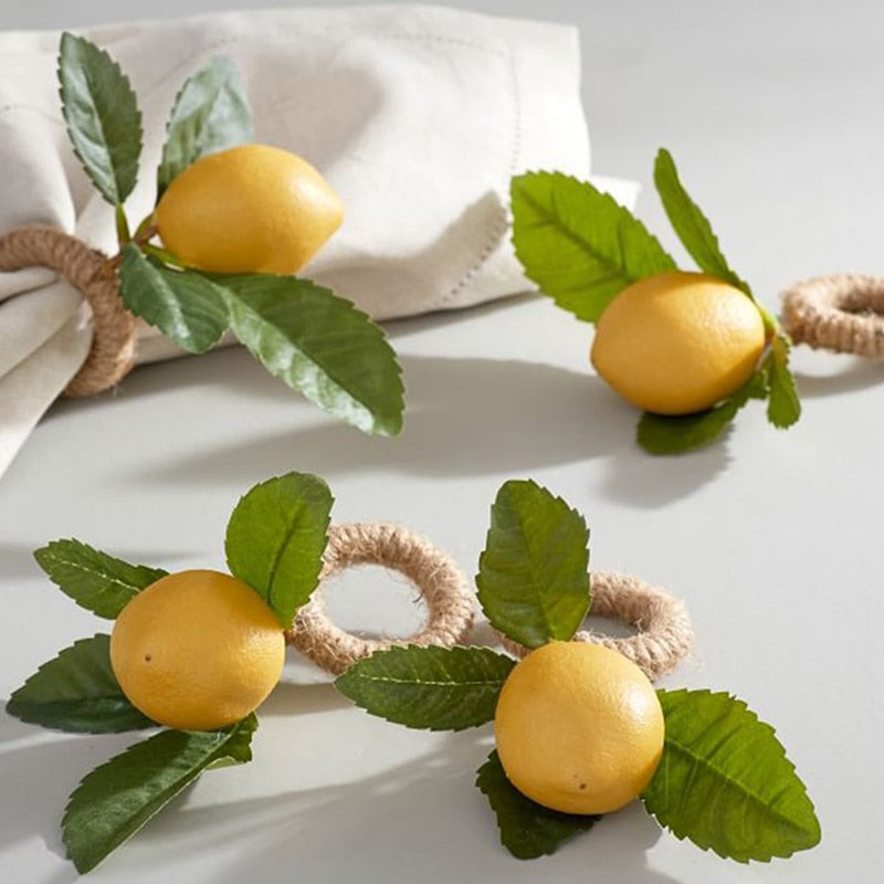 Jogo de Porta-Guardanapos Limão Siciliano – Toque de Frescor e Sofisticação para Sua Mesa Canto Decor