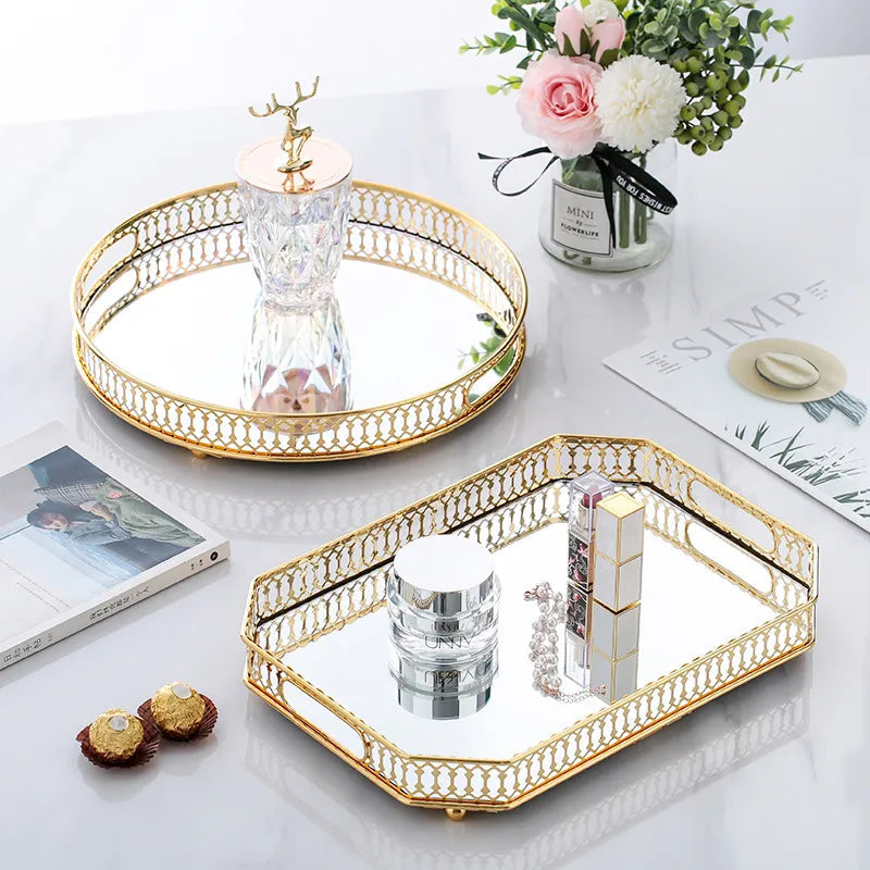 Bandeja Decorativa com Espelho – Sofisticação e Elegância para sua Decoração Canto Decor