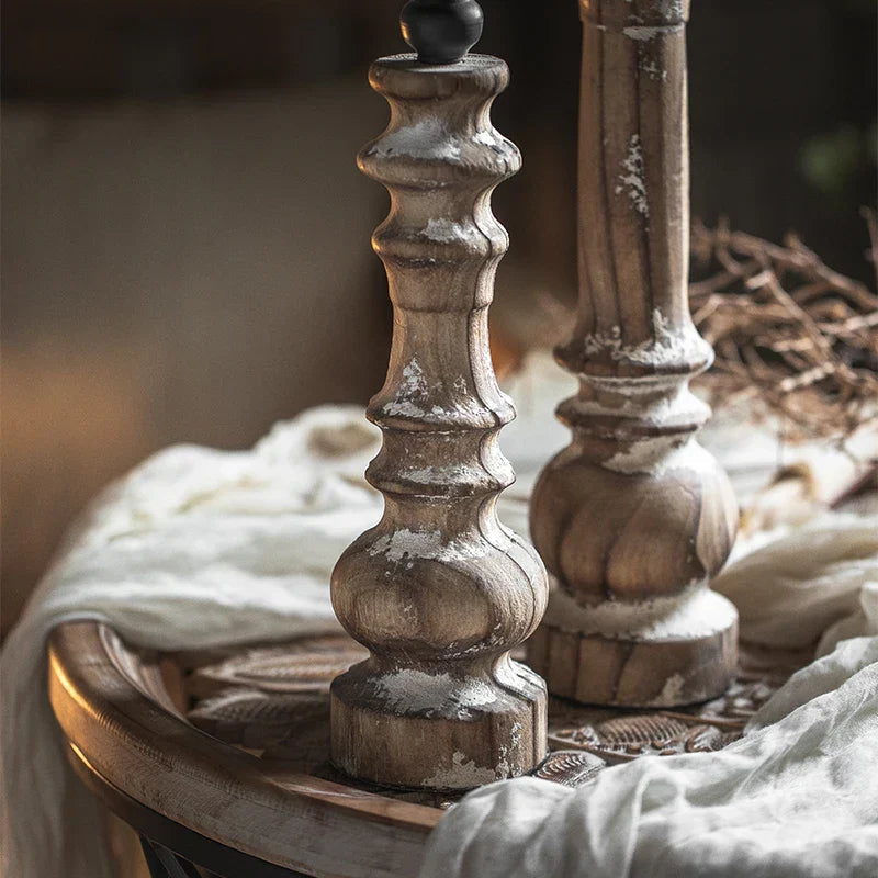 Castiçal em Madeira Estilo Retro - Aconchego e Elegância para Sua Decoração | Canto Decor Canto Decor