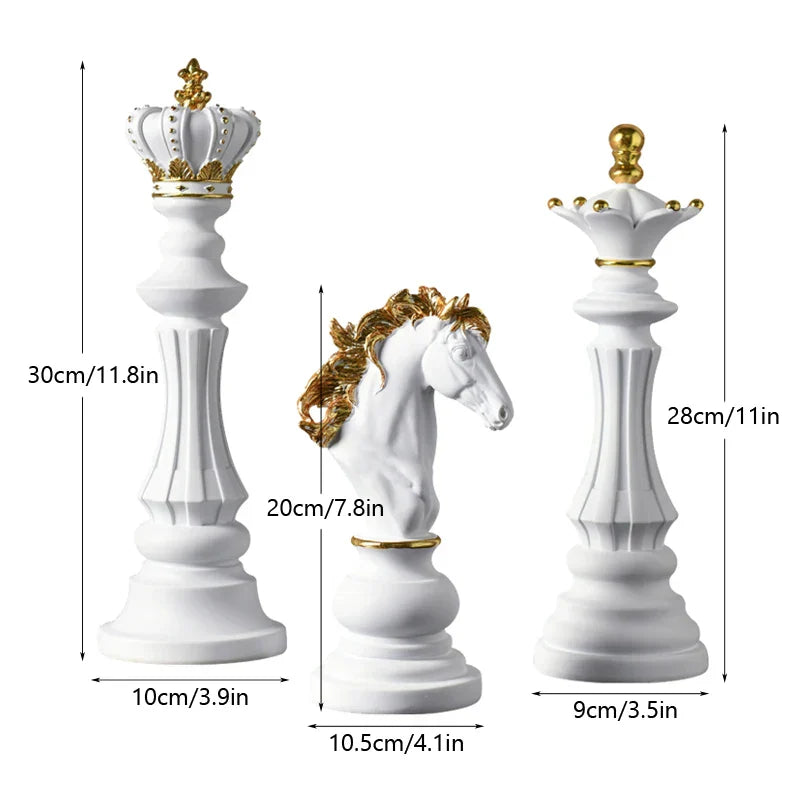 Ornamento Peças de Xadrez - Conjunto 3 peças Canto Decor