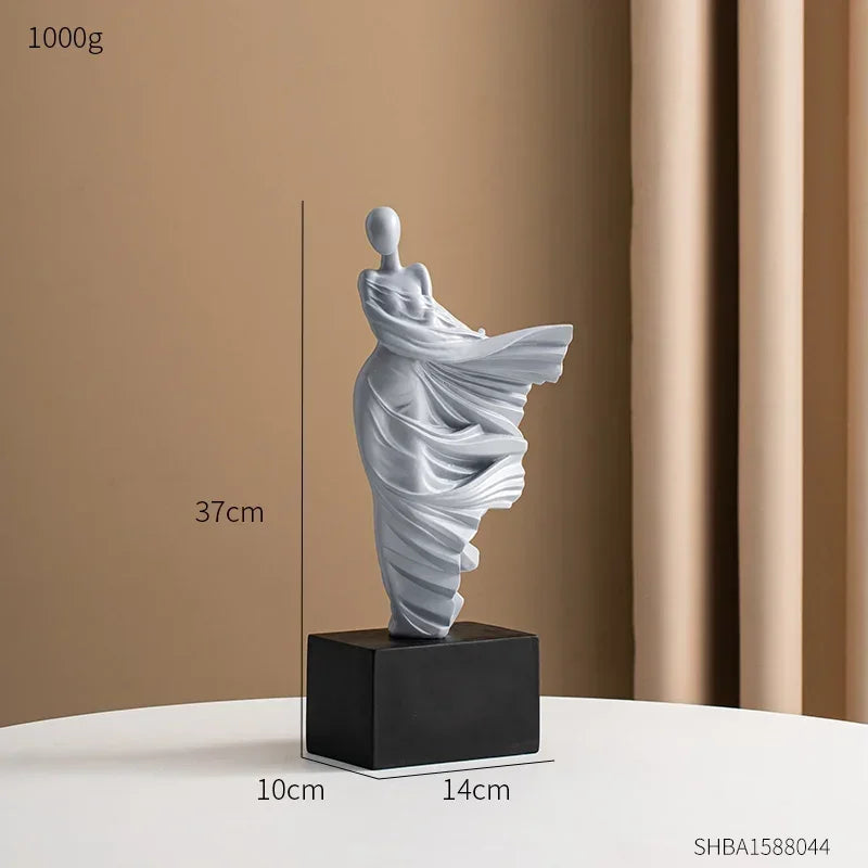 Ornamento Mulher Ao Vento Canto Decor