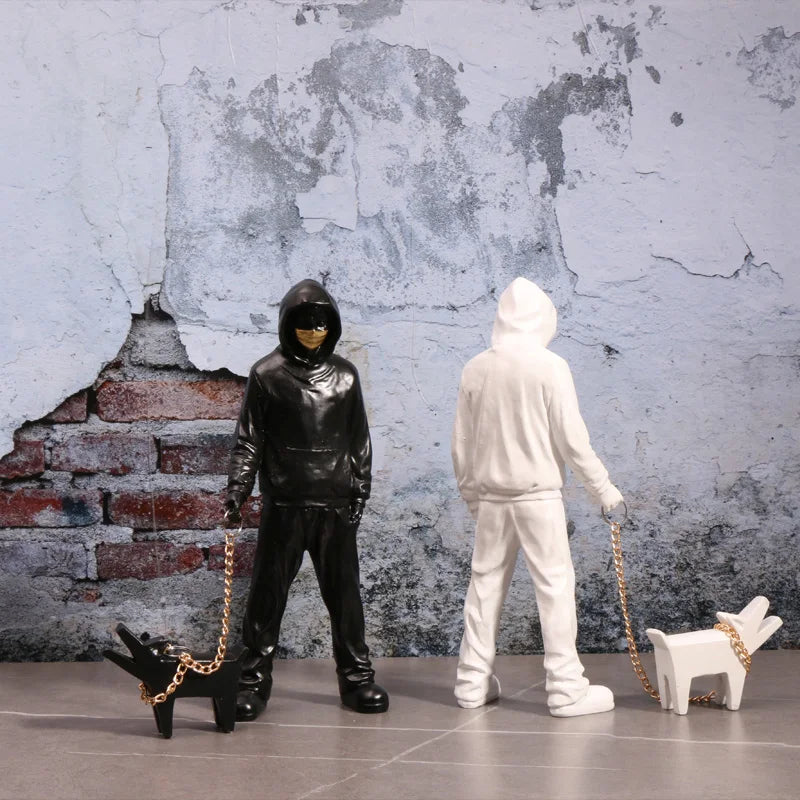 Ornamento Banksy - Homem e o Cachorro Canto Decor