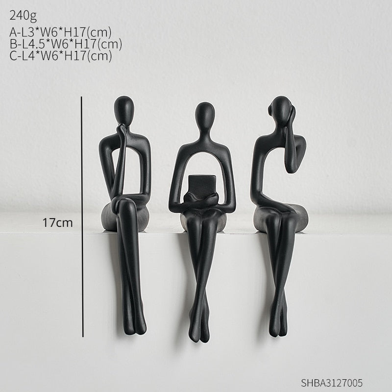 Estatuetas Minimalistas Trio Pensador Canto Decor