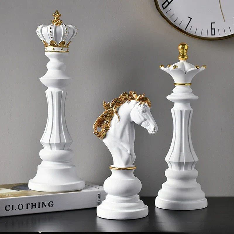 Ornamento Peças de Xadrez - Conjunto 3 peças Canto Decor