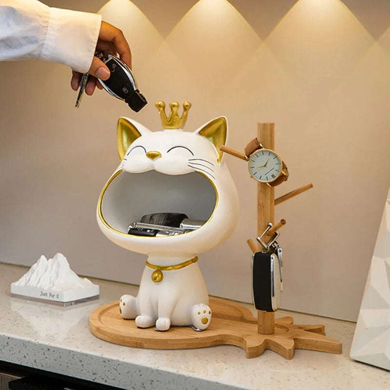 Ornamento Criativo Gato Boca Grande Canto Decor