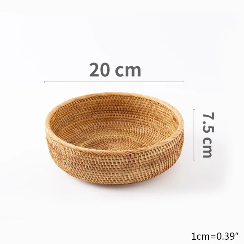 Cesto Redondo de Rattan – Organização com Charme Natural Canto Decor