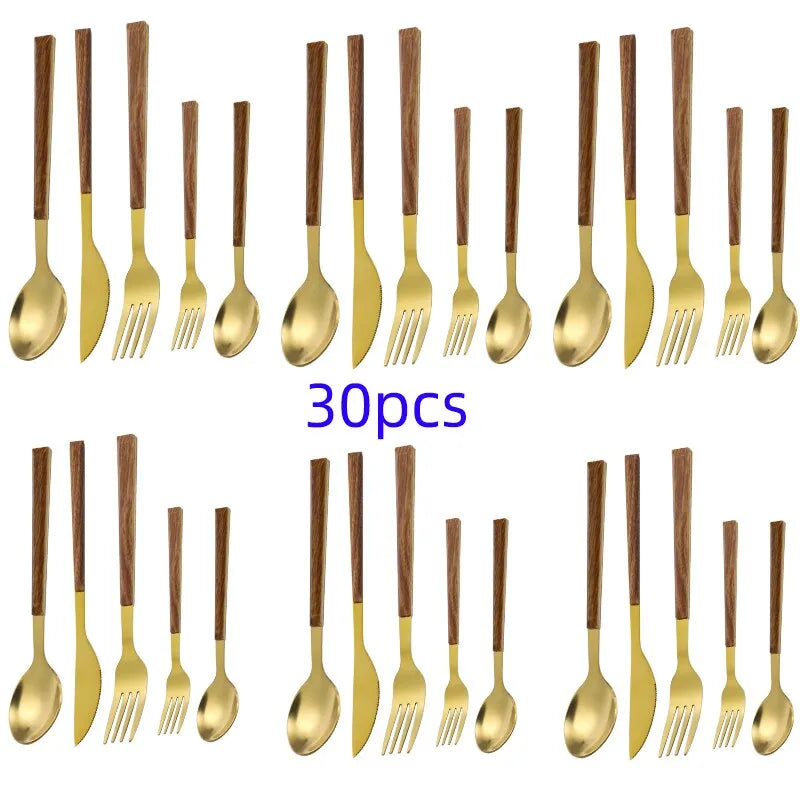 Jogo de Talheres de Aço Inox – 30 Peças | Elegância e Durabilidade para Sua Mesa Canto Decor