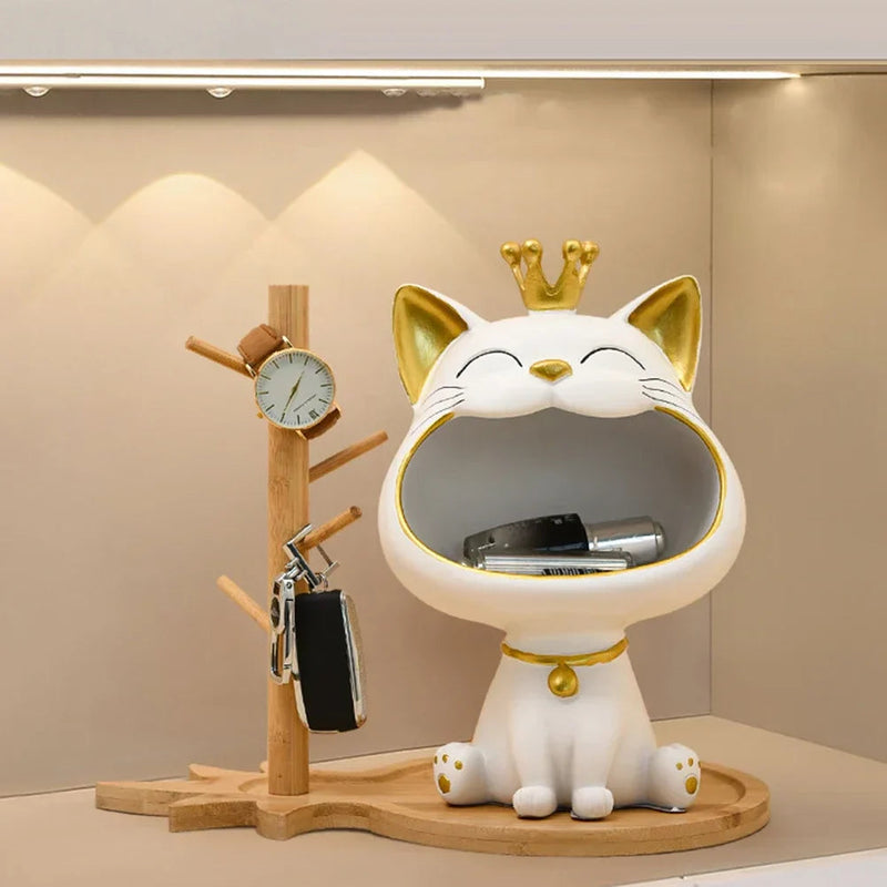 Ornamento Criativo Gato Boca Grande Canto Decor
