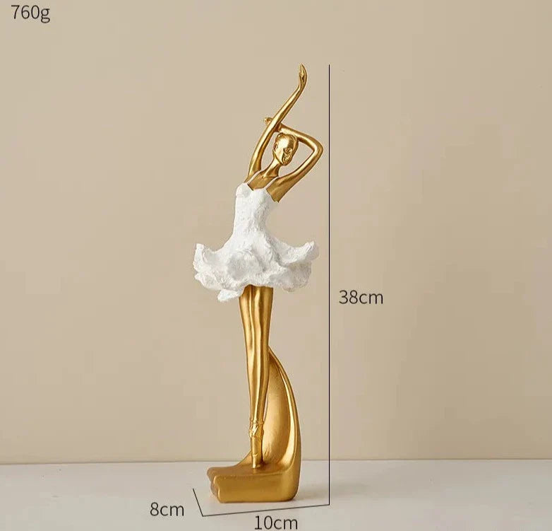 Estatueta A Bailarina Dourada Canto Decor
