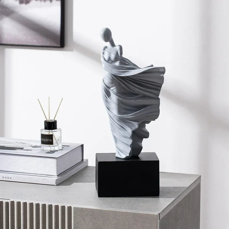 Ornamento Mulher Ao Vento Canto Decor