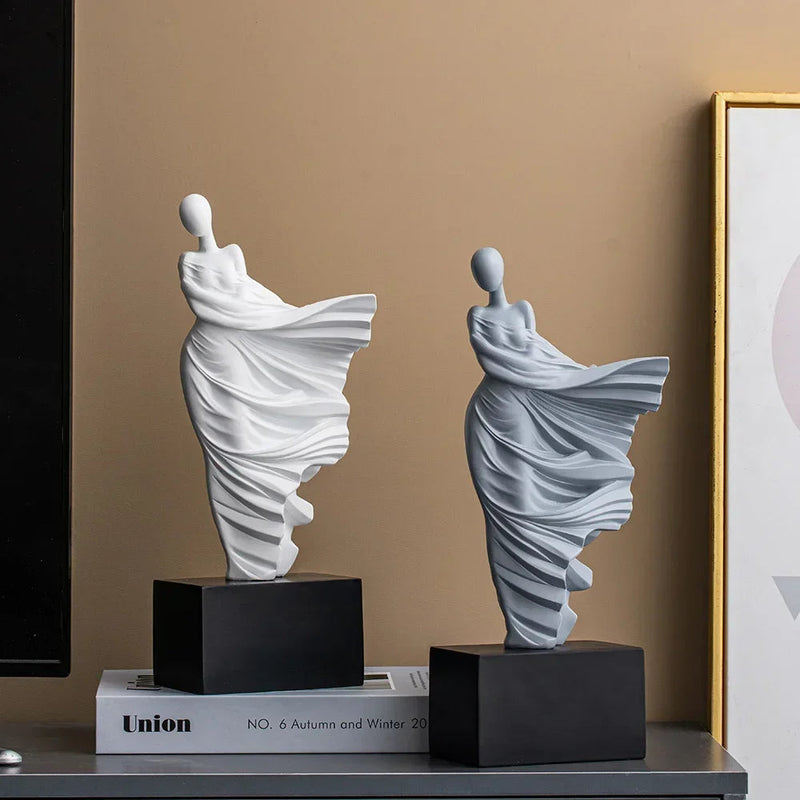 Ornamento Mulher Ao Vento Canto Decor