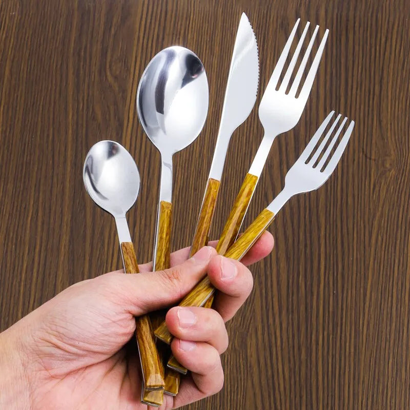 Jogo de Talheres de Aço Inox – 30 Peças | Elegância e Durabilidade para Sua Mesa Canto Decor