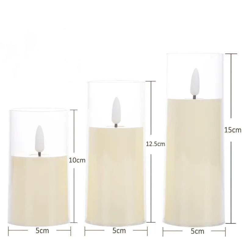 Velas Artificiais em Acrílico - Conjunto de 3 peças | Decore PAZ Canto Decor
