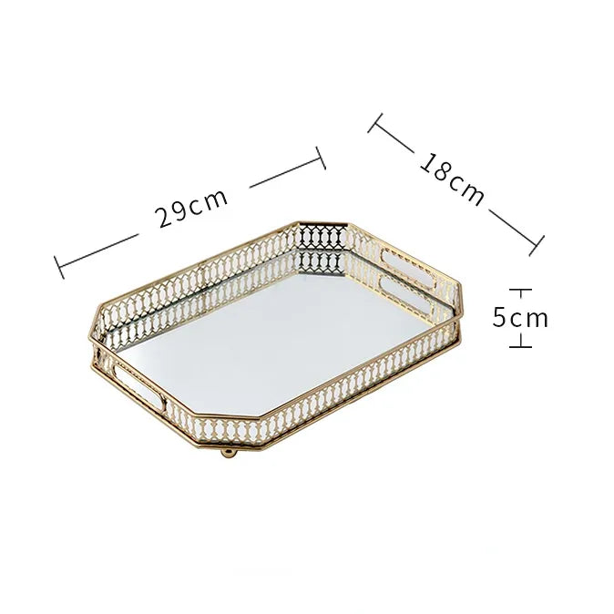 Bandeja Decorativa com Espelho – Sofisticação e Elegância para sua Decoração Canto Decor