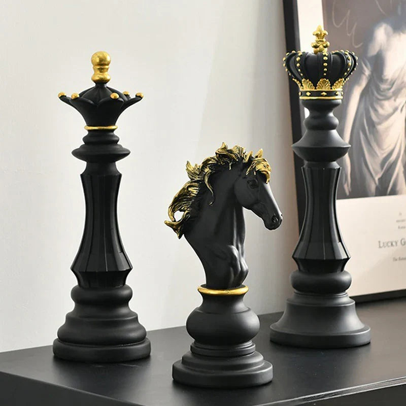 Ornamento Peças de Xadrez - Conjunto 3 peças Canto Decor
