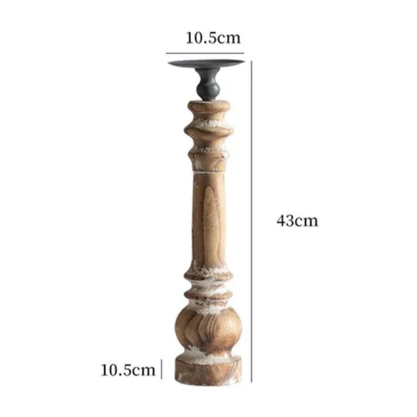 Castiçal em Madeira Estilo Retro - Aconchego e Elegância para Sua Decoração | Canto Decor Canto Decor