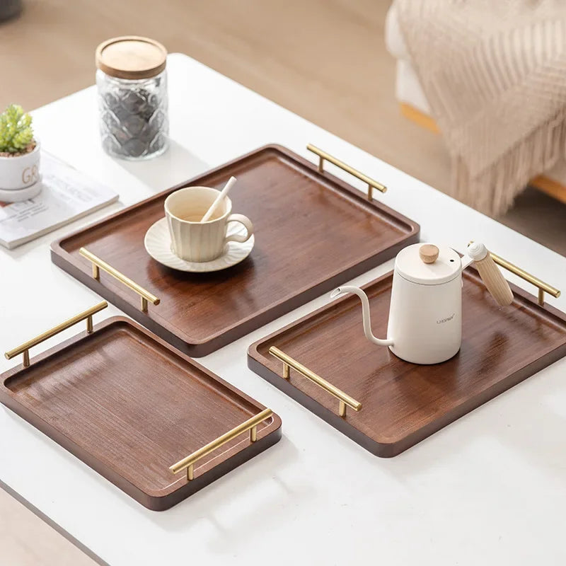 Bandeja Retangular em Madeira Canto Decor