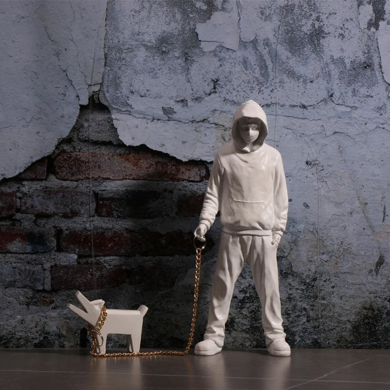 Ornamento Banksy - Homem e o Cachorro Canto Decor