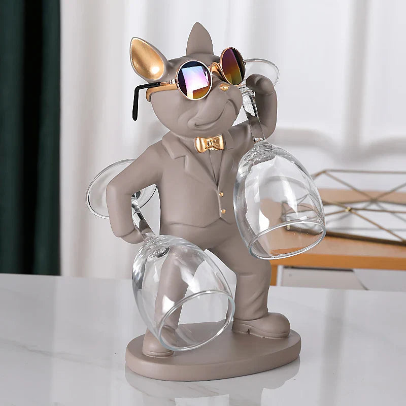 Ornamento Bulldog Porta Taças Canto Decor