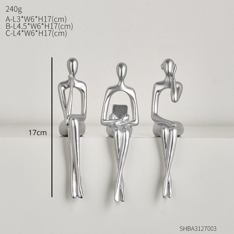 Estatuetas Minimalistas Trio Pensador Canto Decor