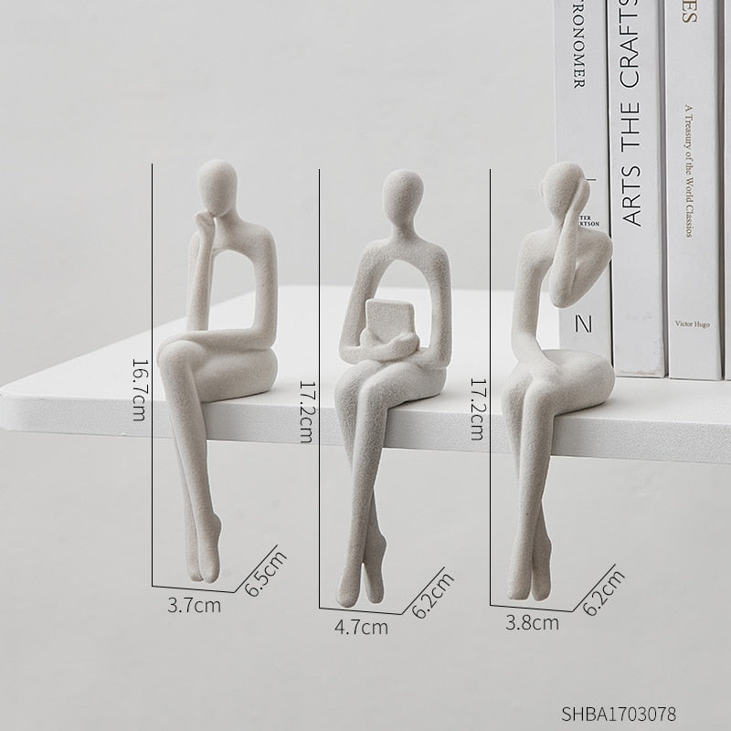 Estatuetas Minimalistas Trio Pensador Canto Decor