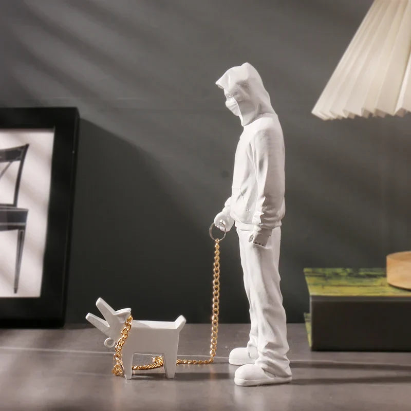 Ornamento Banksy - Homem e o Cachorro Canto Decor
