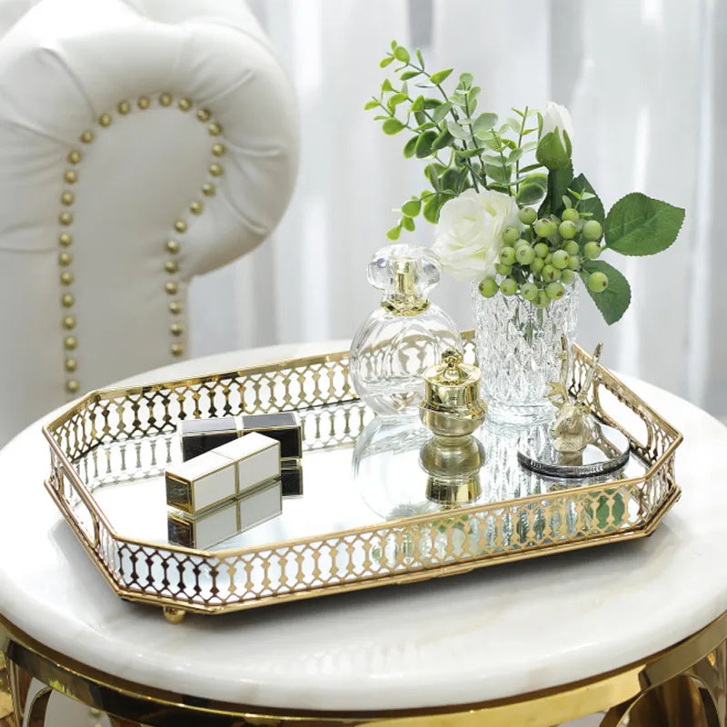 Bandeja Decorativa com Espelho – Sofisticação e Elegância para sua Decoração Canto Decor