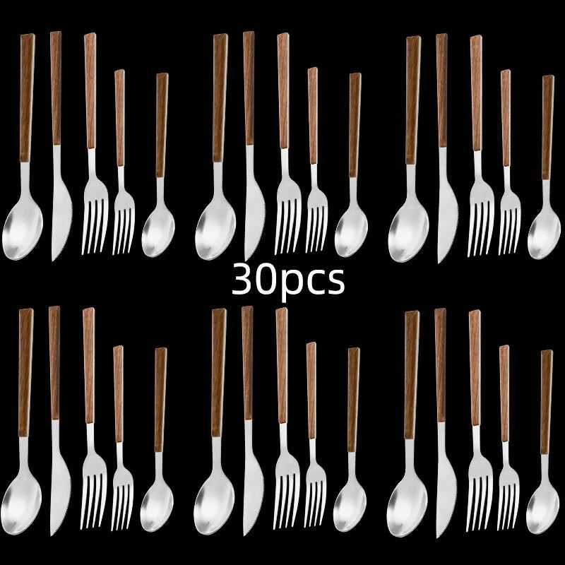 Jogo de Talheres de Aço Inox – 30 Peças | Elegância e Durabilidade para Sua Mesa Canto Decor