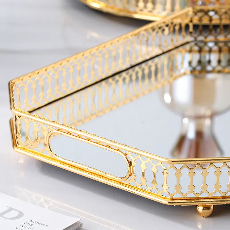 Bandeja Decorativa com Espelho – Sofisticação e Elegância para sua Decoração Canto Decor