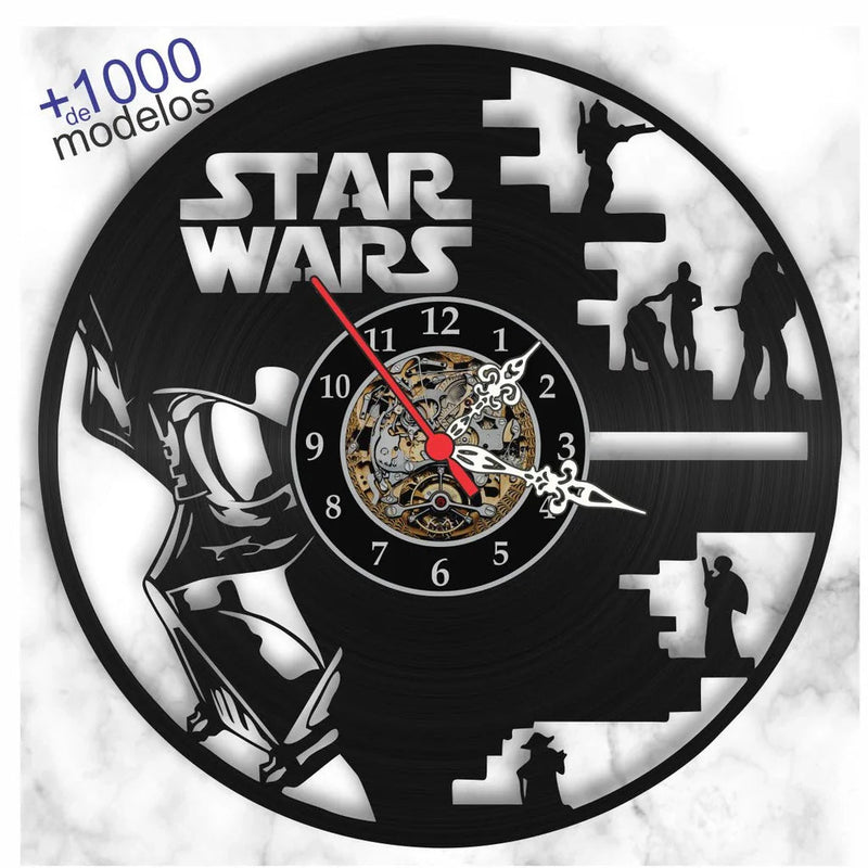 Relógio Star Wars |&nbsp;Disco Vinil De Parede | Canto Decor Canto Decor