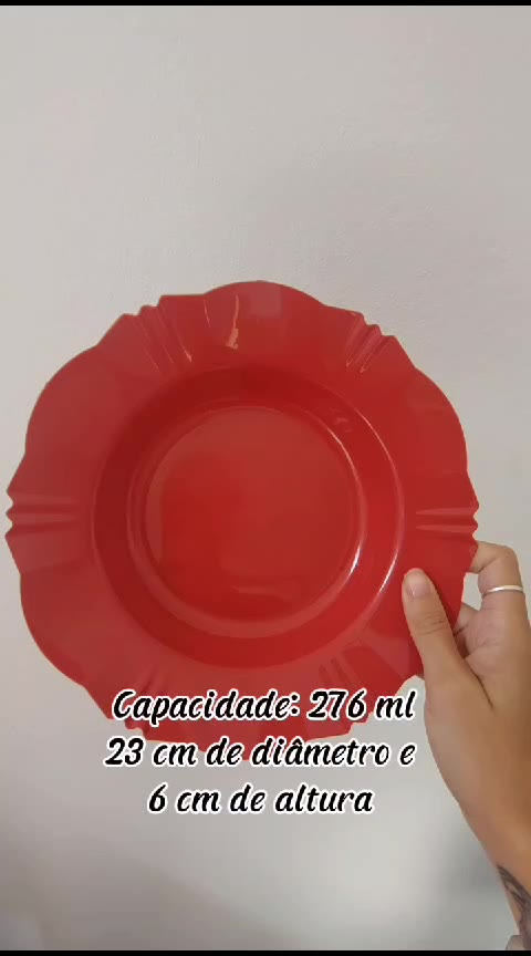 Kit 10 Pratos Fundos Plásticos Refeição Pétala Vermelho Natal boas festas Canto Decor