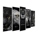 Quadro Decorativo 5 em 1 |  Leão, Lobo, Águia, Tigre e Onça | Motivacional Canto Decor