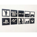 Kit Coleção 10 Mini Quadros Gamer Canto Decor