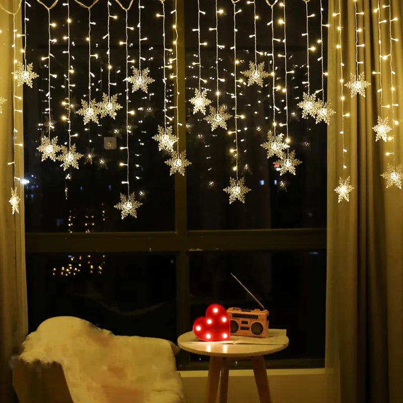 Varal de Luzes LED Flocos de Neve Natalino | Canto Decor Canto Decor