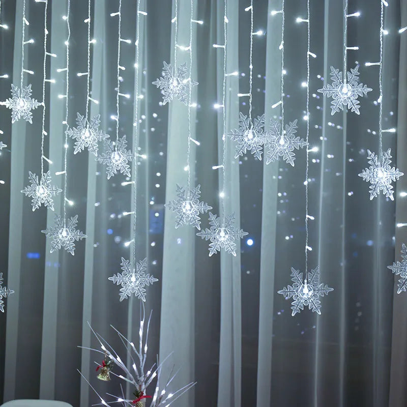 Varal de Luzes LED Flocos de Neve Natalino | Canto Decor Canto Decor