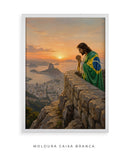 Quadro: Jesus está com o Brasil. | Arte temática de cristo no Rio de Janeiro | 4K Decore PAZ