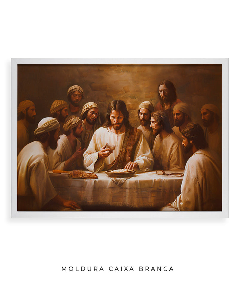 Jesus e os Apóstolos Reunidos – A Última Ceia | Quadro Decorativo alta resolução 4K 🍞🍷
