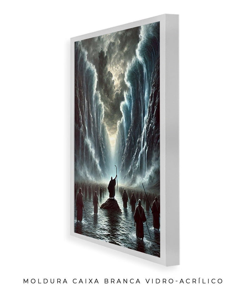 Moisés e o milagre da divisão do mar Vermelho 🙏🏼🌊 : Quadro autoria Decore PAZ. Decore Paz