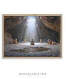 Quadro Cristão: Daniel na Cova dos Leões | Daniel 6:22 – Deus Fechou a Boca dos Leões | Arte Bíblica 4K Decore PAZ 🦁🙏