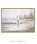 Quadro Para Sala Cristão: Jesus, o Pastor de Luz | Obra Espiritual Decorativa - Arte 4K Decore PAZ 🐑🕊️