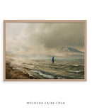 Quadro Decorativo Cristão: Jesus Caminhando Sobre as Águas | Alta resolução 4K 🌊⛰️